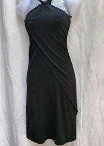 I. Chic Black Halter Neck Midi Dress