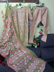 Green Kurta Set with Dupatta
