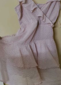 Light Pink Floral Smocked Dress