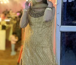 Golden Sharara Set For Women