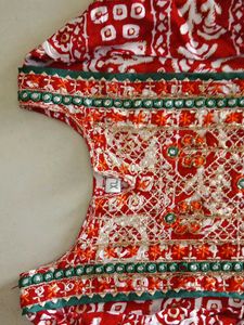 Red Printed Ethnic Gown