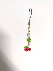 Cute Cherry Beaded Phone Charm