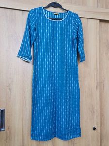 Aurelia Teal Ikat Print Kurta