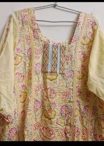 Yellow Printed Kurta Set with Dupatta
