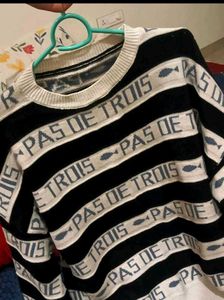 Striped 'PAS DE TROIS' Knit Sweater