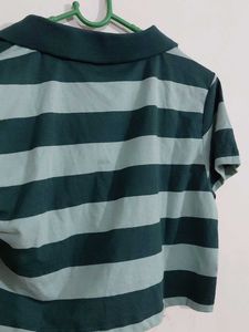 crop striped Polo T-Shirt