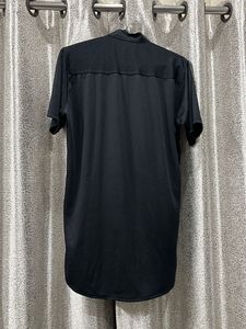 Men's Black Mandarin Collar Shirt