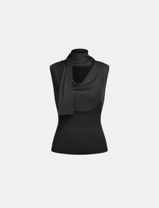 Savana Chic Black Sleeveless Top