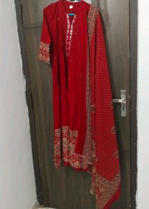 New Unused PureCotton Premium Ajrak AnarkaliSuit