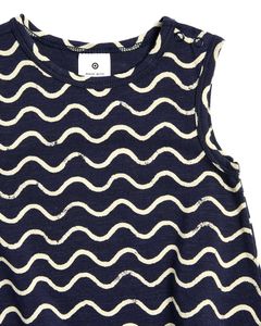Cute Navy Wave Baby Romper