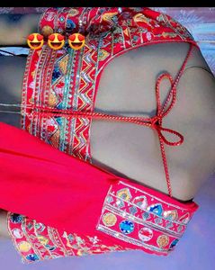 Beautiful Red blouse plazo outfit
