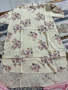 Fusion Cream Kurta for women