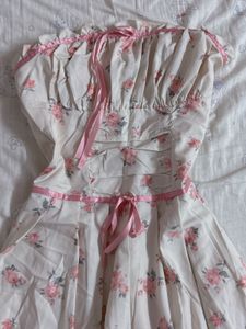 Cute Floral Strapless Mini Dress