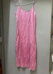 Pink Satin Slip Dress