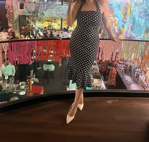 Chic Polka Dot Halter Neck Dress