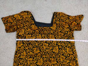 Mustard floral jaal Kurta set