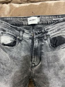 Grey Acid Wash Denim Jeans