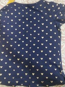 Artemis Navy Heart Print Night suit