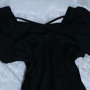 Chic Black Puff Sleeve Dress