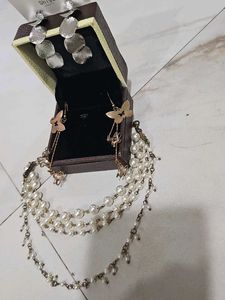 Elegant Pearl Necklace &amp; Earring Set