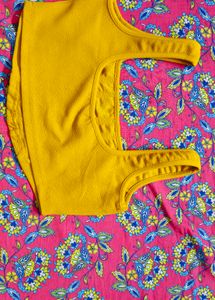 Stylish Yellow Textured medium  crop top