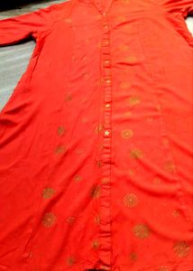 🧡Orange Printed Kurta