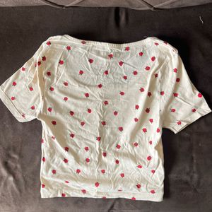 Rose Print Cropped Top
