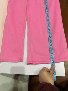 H&amp;M Pink Wide Leg Denim Jeans