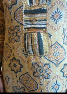 Yellow Printed Kurta Set