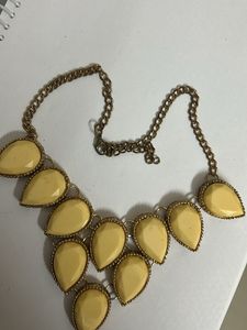 Yellow Gem Statement Necklace
