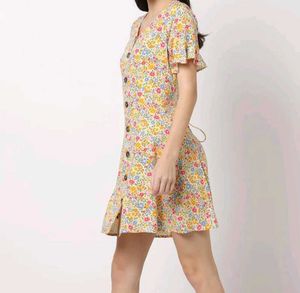 Floral print A-line dress