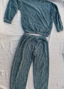 Cozy fur Cable Knit Pajama Set