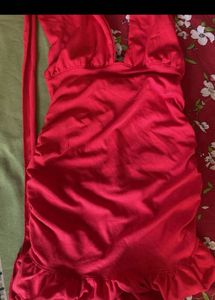 Chic Red Long Sleeve Mini Dress