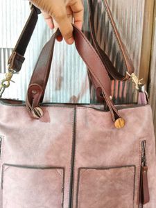 Stylish Pink Handbag with Shoulder Strap