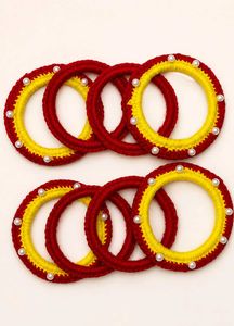 Handmade Red & Yellow Bangle Set
