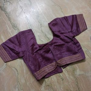 Elegant Purple Tussar Silk Blouse
