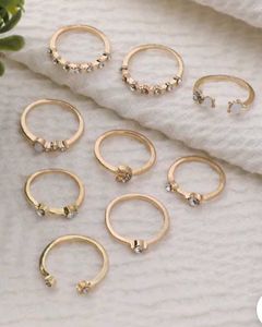 Sparkling Stone Stacking Rings Set❤️