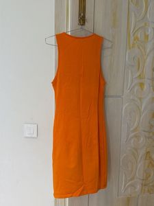 Vibrant Orange Sleeveless Mini Dress
