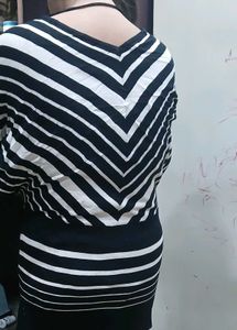 Striped Dolman Sleeve Tunic Top