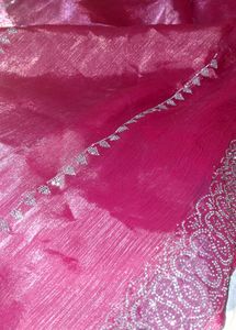 Stunning Pink Embellished Saree