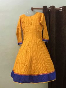 Yellow Printed anarkali