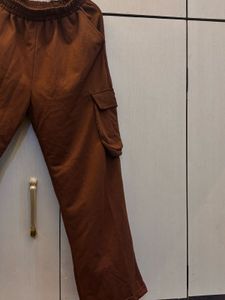Brown Cargo Wide Leg Pants