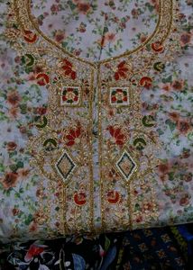 Embroidered Floral dress material
