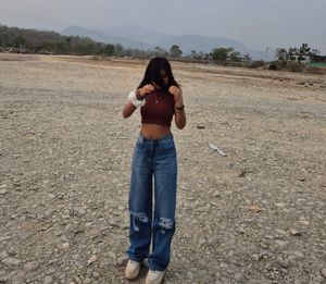Women's Ripped Wide Leg Jeans