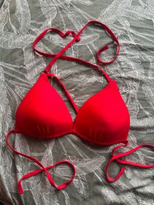 Red Triangle Bikini Top