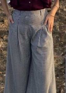 Checkered Wide-Leg Pants