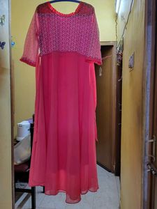 XXL Elegant Peach Ethnic Gown