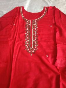 Red Straight Kurti
