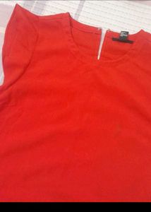 Bright Red Short Sleeve Top