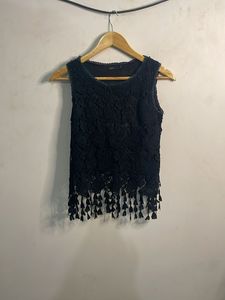 Elegant Black Lace Sleeveless Top